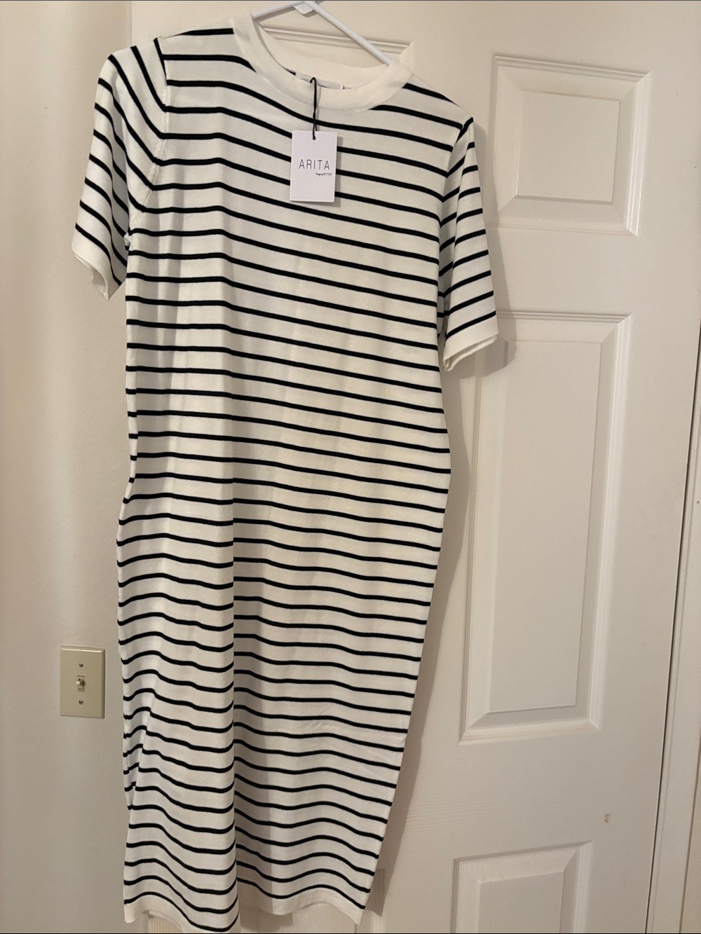 Black & White Striped Knit Dress